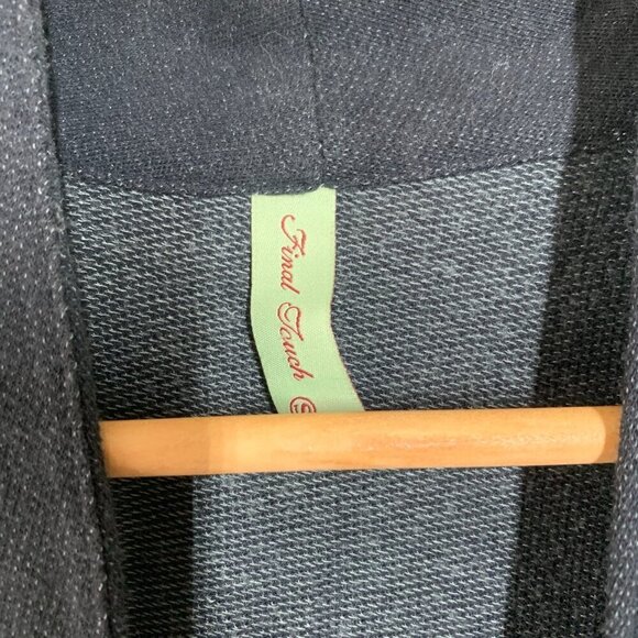 Final Touch Lightweight Sleeveless Wrap Vest Black Knit Jersey Racer Back Sz Sm - Picture 2 of 5